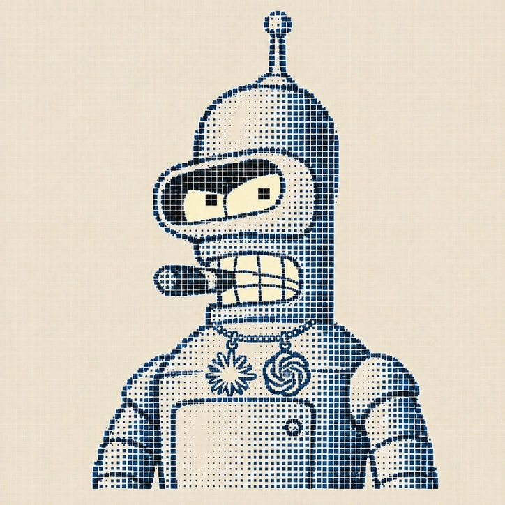 Pixel portrait of Bender